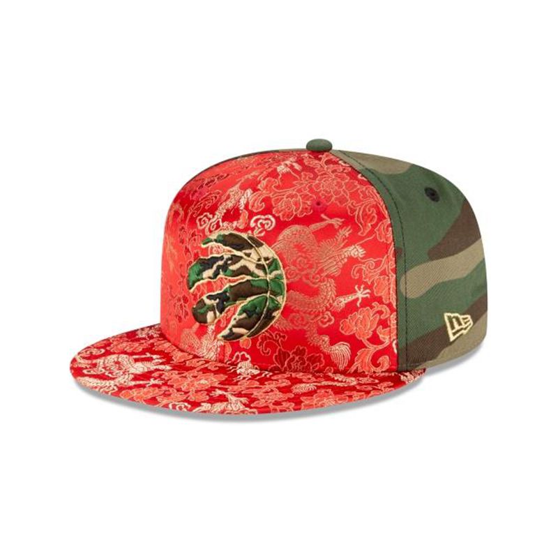 NBA Toronto Raptors Dragon Satin 59Fifty Fitted (CPB8705) - Green New Era Caps